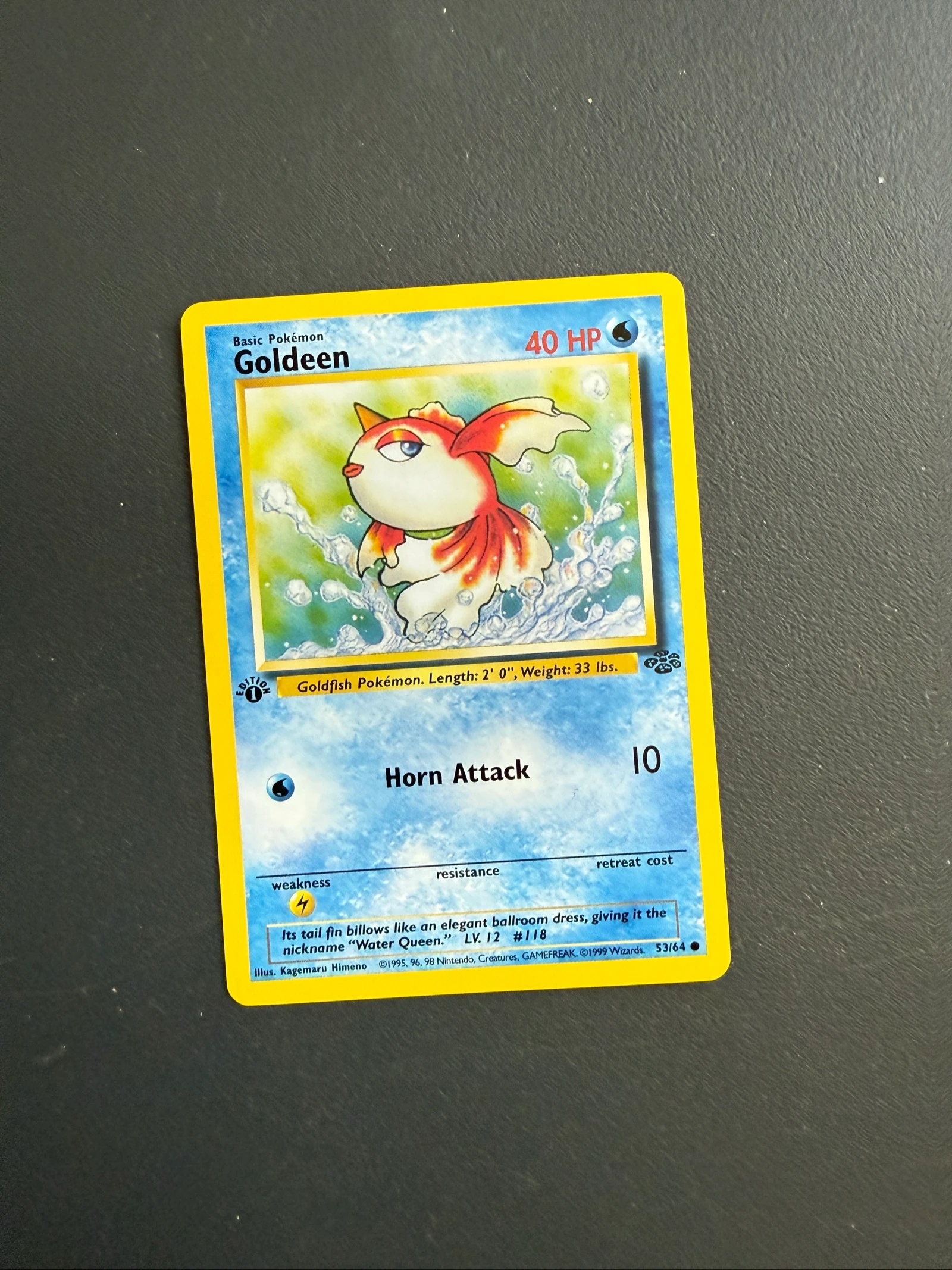 Carta Pokemon goldeen base set Jungle first edition 